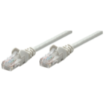 Intellinet Network Patch Cable, Cat5e, 0.25m, Grey, CCA, U/UTP, PVC, RJ45, Gold Plated Contacts, Snagless, Booted, Lifetime Warranty, Polybag