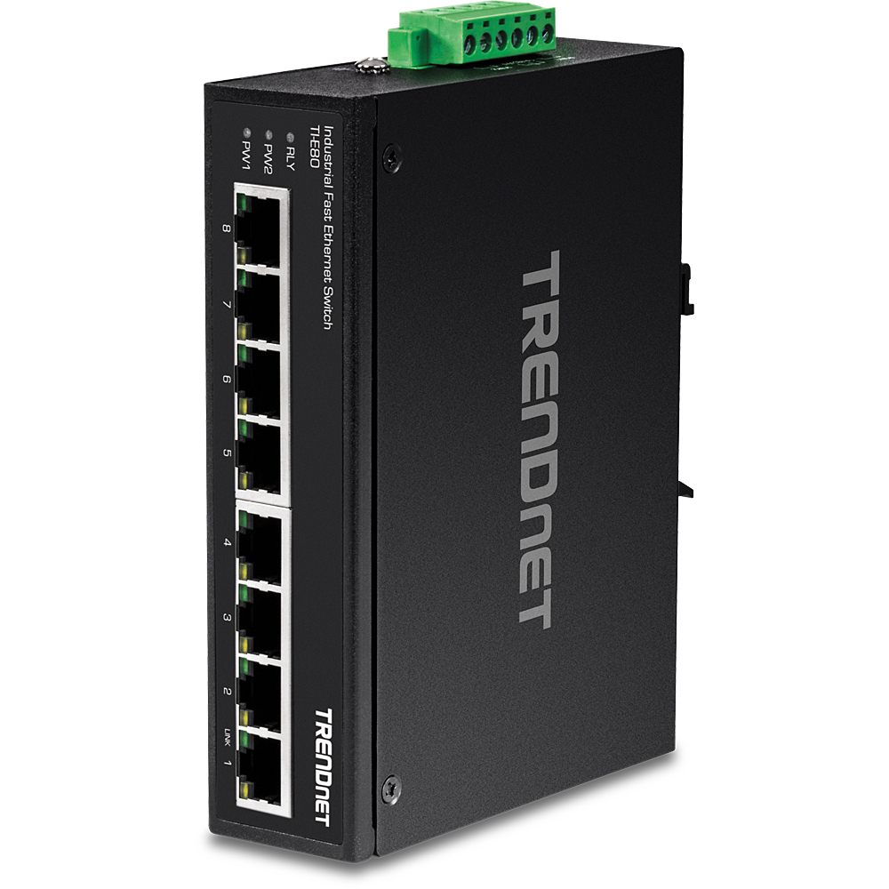 Image of Trendnet TI-E80 network switch Unmanaged Fast Ethernet (10/100) Black