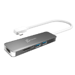 j5create JCD372 notebook dock/port replicator USB 3.2 Gen 2 (3.1 Gen 2) Type-C Silver