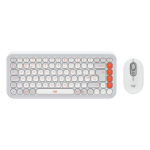 Logitech POP Icon Combo keyboard Mouse included Universal Bluetooth QWERTY UK English Orange, White