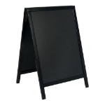 Deflecto Securit Wooden Lacquered Finish Pavement Sandwich A-Frame Board 55 x 85cm - Outdoor Blackboard - SBD-BL-85 DD