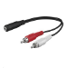 Microconnect AUDALH02 ljudkabel 0,2 m 2 x RCA 3,5mm Röd