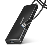 Axagon HUE-F7A 7x USB 3.2 Gen 1 ALU FLAT hub micro power IN 1m USB-A USB 3.2 Gen 1 (3.1 Gen 1) Type-A 5000 Mbit/s Black