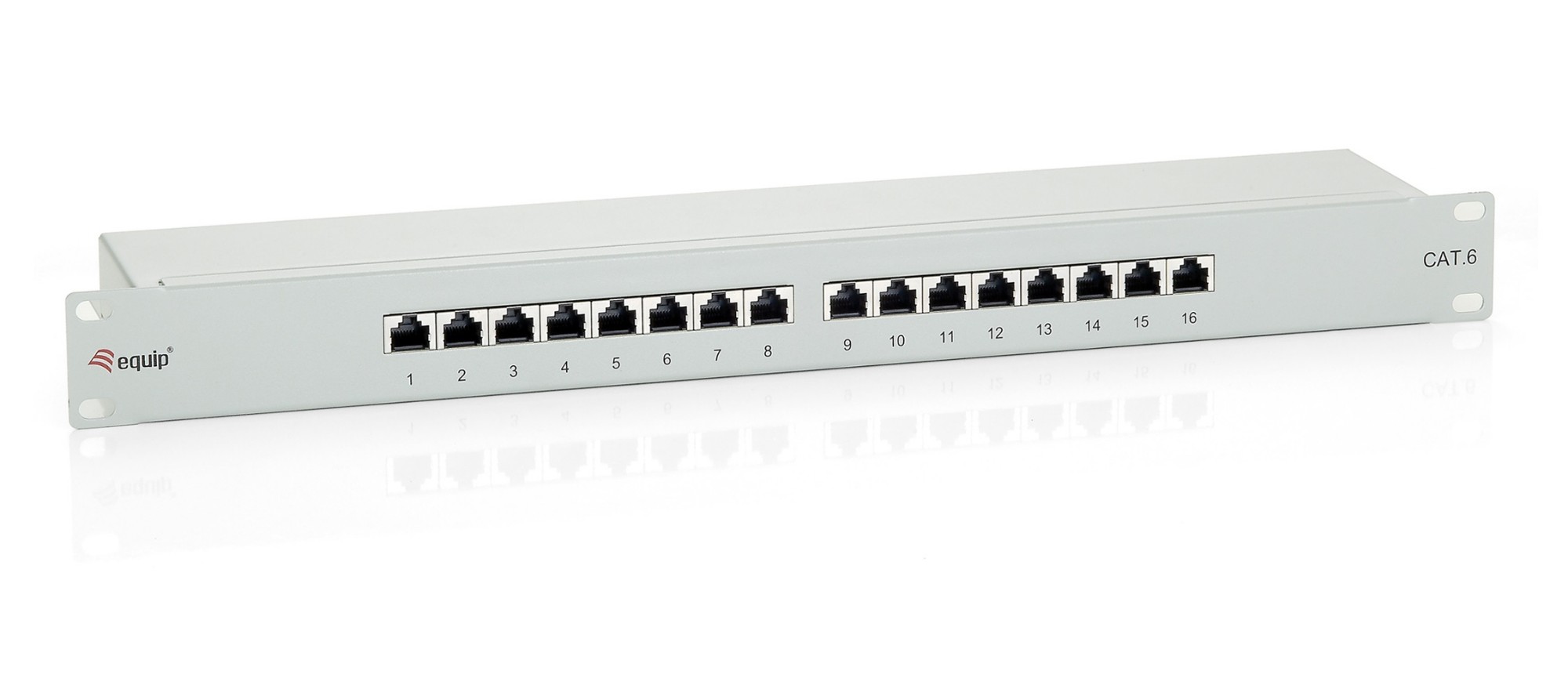 Photos - Other network equipment Equip 16-Port Cat.6 Shielded Patch Panel, Light Grey 326316 
