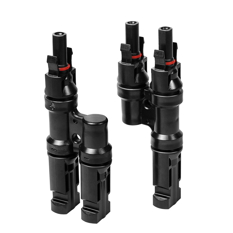LogiLink Solar Y-Connector set, 2 pcs, male & female, PVC, for solar cables, black