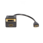 StarTech.com 1ft HDMI Splitter Cable, HDMI Male to DVI-D Female Adapter, Full HD 1920x1200p 60Hz, 28AWG, Gold Plated Connectors, HDMI Male to DVI Female Splitter, HDMI Splitter 1 In 2 Out