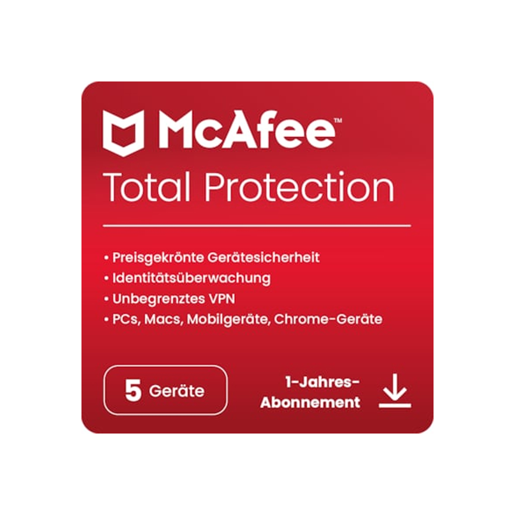 MTP32MNR5RDACD McAfee Total Protection[5 Ger?t - 1 Jahr] - Software - Firewall/Security