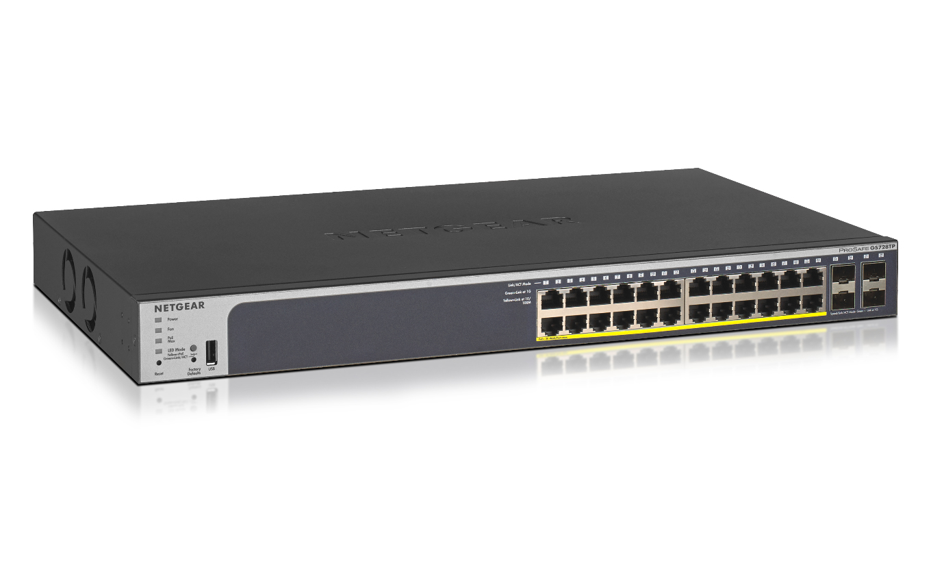 Netgear GS728TP Managed L2/L3/L4 Gigabit Ethernet (10/100/1000) Power over Ethernet (PoE) 1U Black