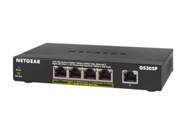 Image of NETGEAR GS305Pv2 Unmanaged Gigabit Ethernet (10/100/1000) Power...