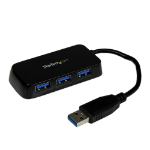 StarTech.com Bärbar SuperSpeed mini USB 3.0-hubb med 4 portar - 5Gbps - Svart