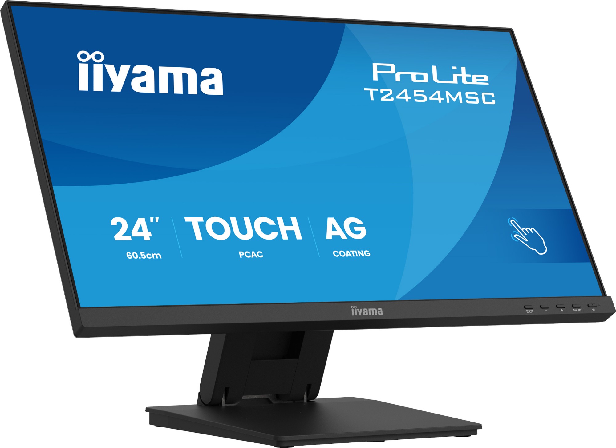 iiyama ProLite 24” InCell PCAP 10pt touchscreen monitor featuring IPS panel technology, Anti-Glare coating and a flexible stand
