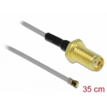 DeLOCK 90398 coaxial cable 0.35 m SMA MHF Black, Gold, Grey