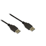 Alcasa USB 2.0, 1.8m USB-kabel 1,8 m USB A Zwart