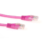 ACT Roze 0,5 meter U/UTP CAT5E patchkabel met RJ45 connectoren