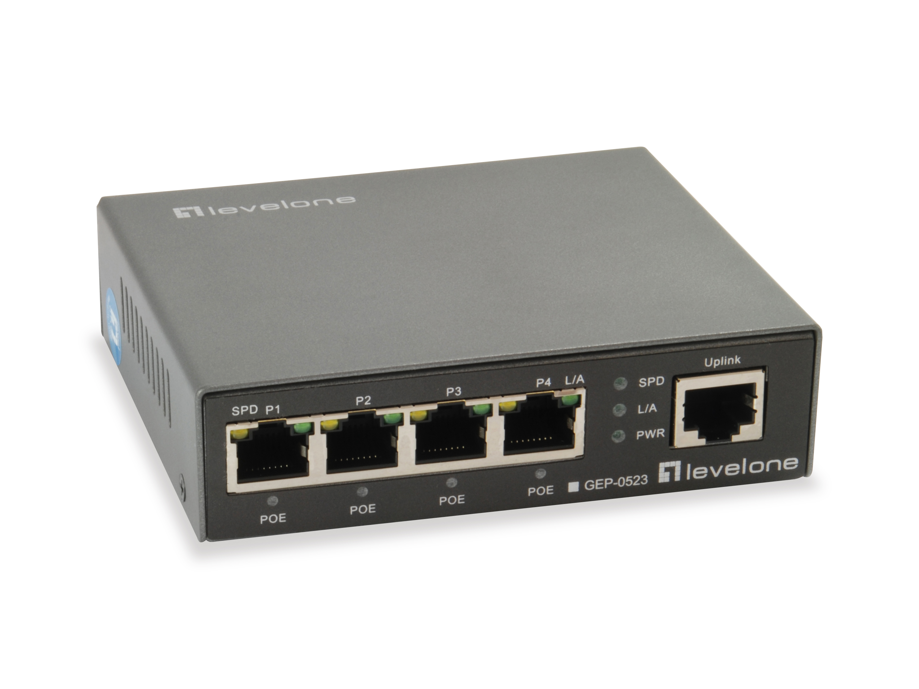 Image of LevelOne 5-Port Gigabit PoE Switch, 802.3at/af PoE, 4 PoE Outputs, 60W