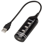 Hama USB 2.0 Hub 1:4, black