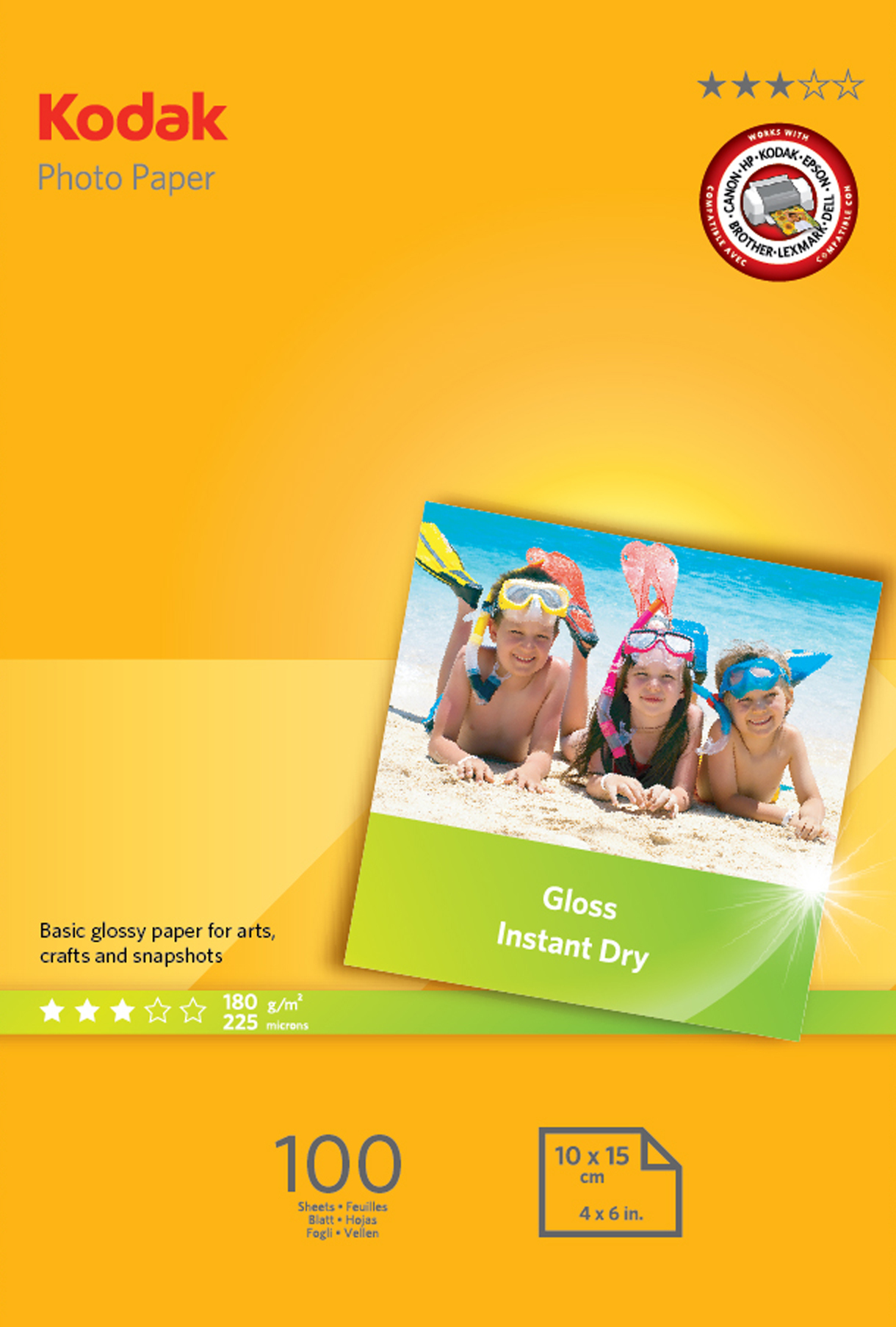 Image of Kodak 5740-097 photo paper Yellow Gloss A6