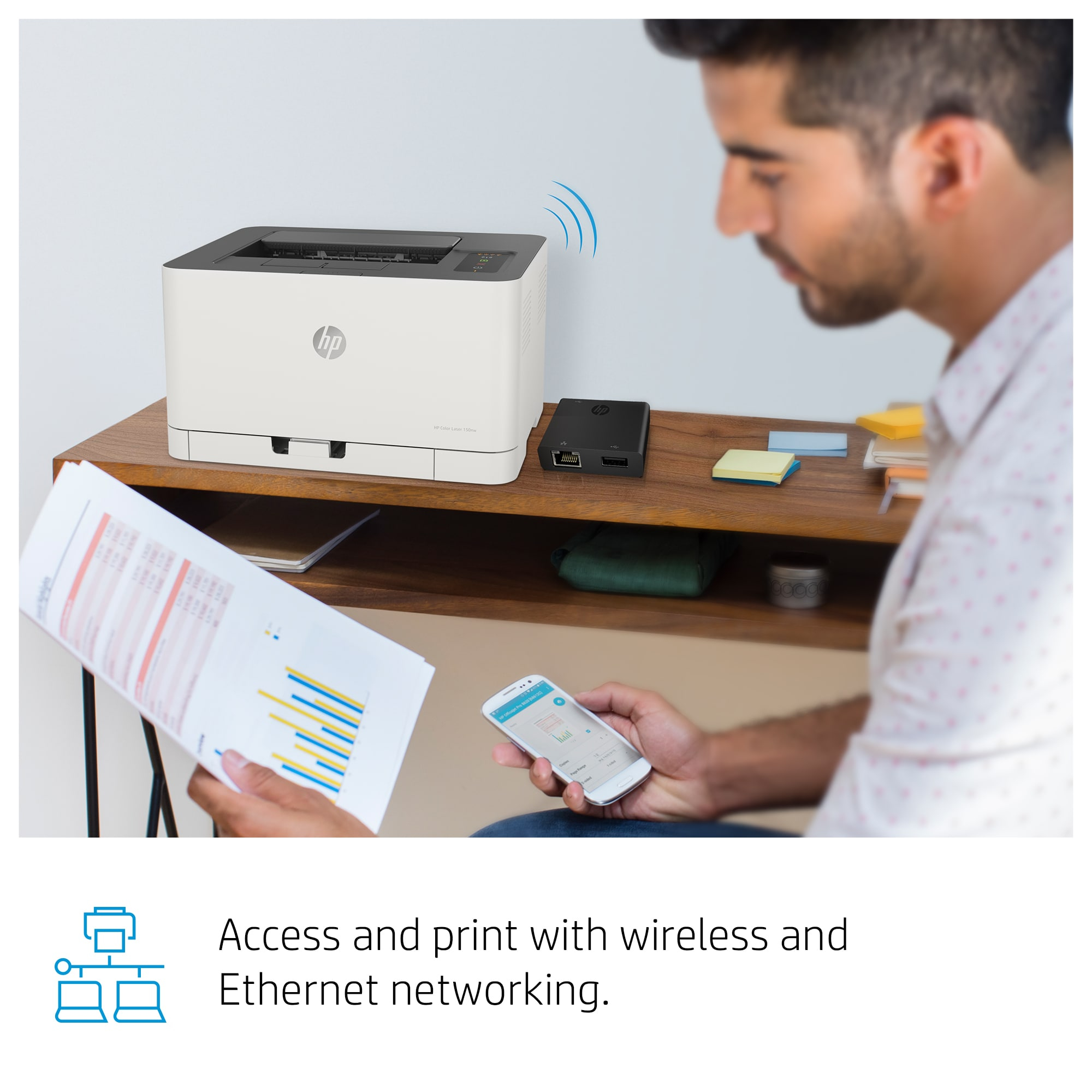 HP Color Laser 150nw A4 Wireless Colour Laser Printer 4ZB95A