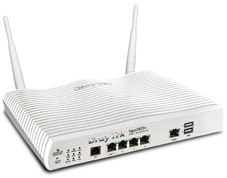Image of Draytek Vigor 2832n wireless router Gigabit Ethernet Single-band...