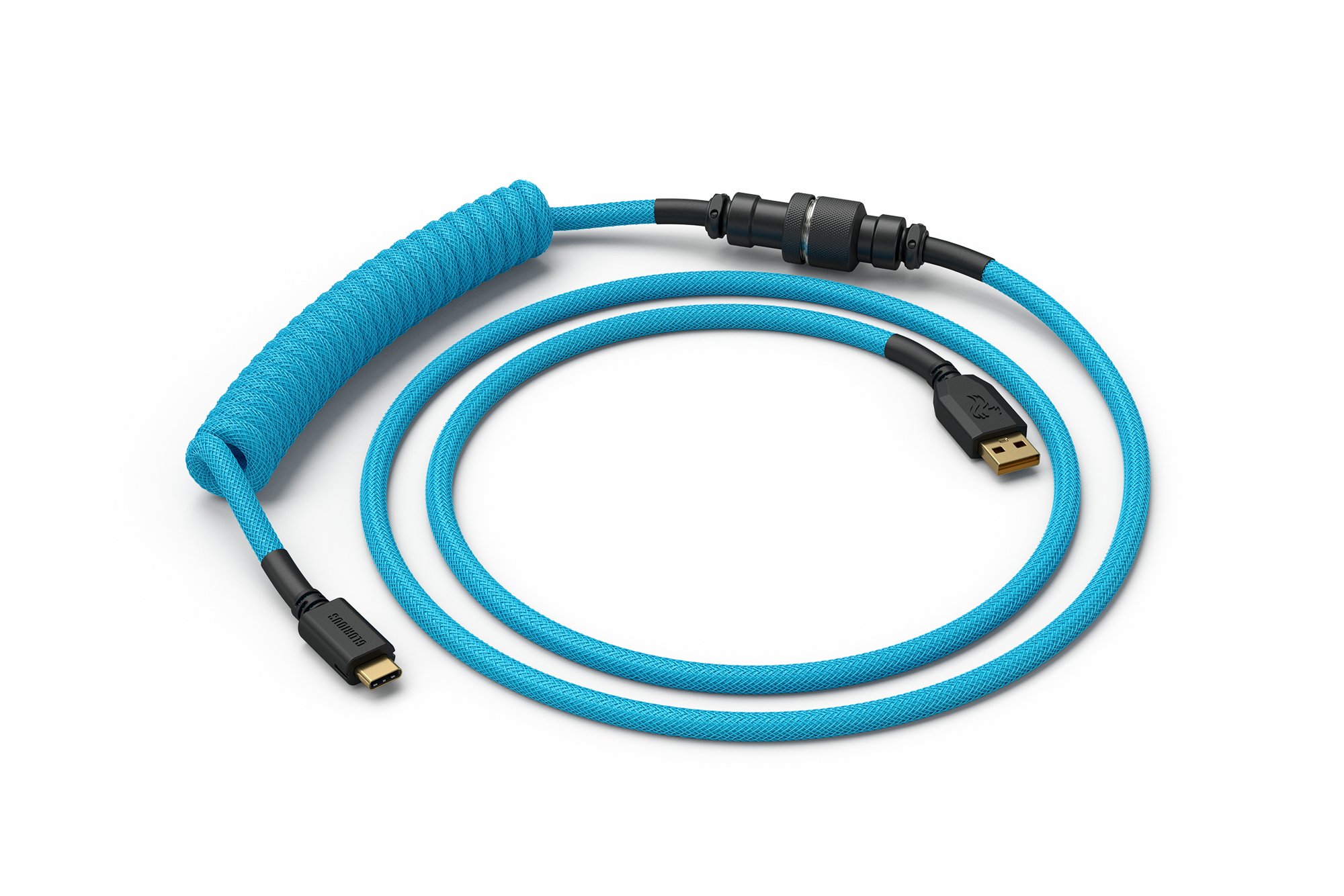 GLO-CBL-COIL-EB GLORIOUS PC GAMING RACE Coiled Cable USB-C to USB-A  Electric Blue (GLO-CBL-COIL-EB)