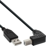 InLine USB 2.0 Cable down angled Type A male / B male, black, 0.3m