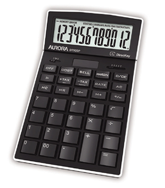 DT920P AURORA CORP 12 Digit Desktop Calculator with Adjustable Display Black - DT920P