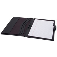 Monolith Leather Look Conference Folder PU with A4 Pad Black 2900