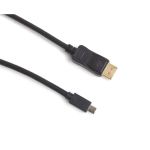 4Cabling 2m Mini DisplayPort Male to DisplayPort Male V1.4 Cable: Black