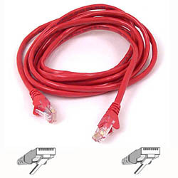 Image of Belkin Cable patch CAT5 RJ45 snagless 0.5m red networking cable