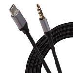 Maplin USB-C to 3.5mm Male Aux Stereo 3 Pole TRS Jack Plug Braided Cable - 1m