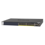 NETGEAR ProSAFE Managed Switch - GSM4328PA - Stackable platform met 24 PoE+ poorten + 2 x SFP+ en 2 x 10GBASE-T poorten (550W PSU)