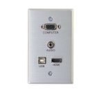 C2G RapidRun VGA + 3.5mm + HDMI and USB Pass Through Single Gang Wall Plate