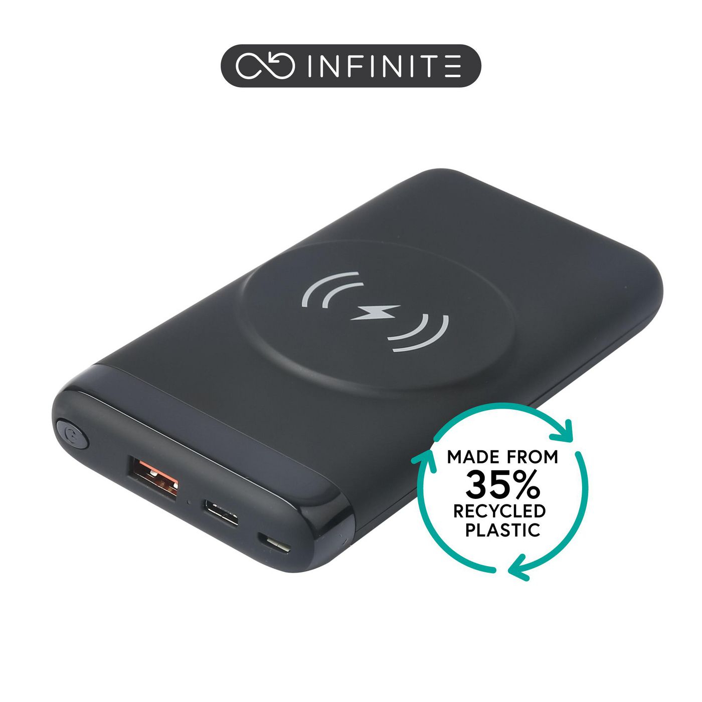 Estuff Black Es641042 Power Bank Wireless Charging