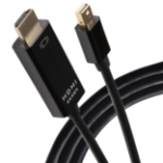 Maplin Mini DisplayPort to HDMI Cable 3m Black - Black