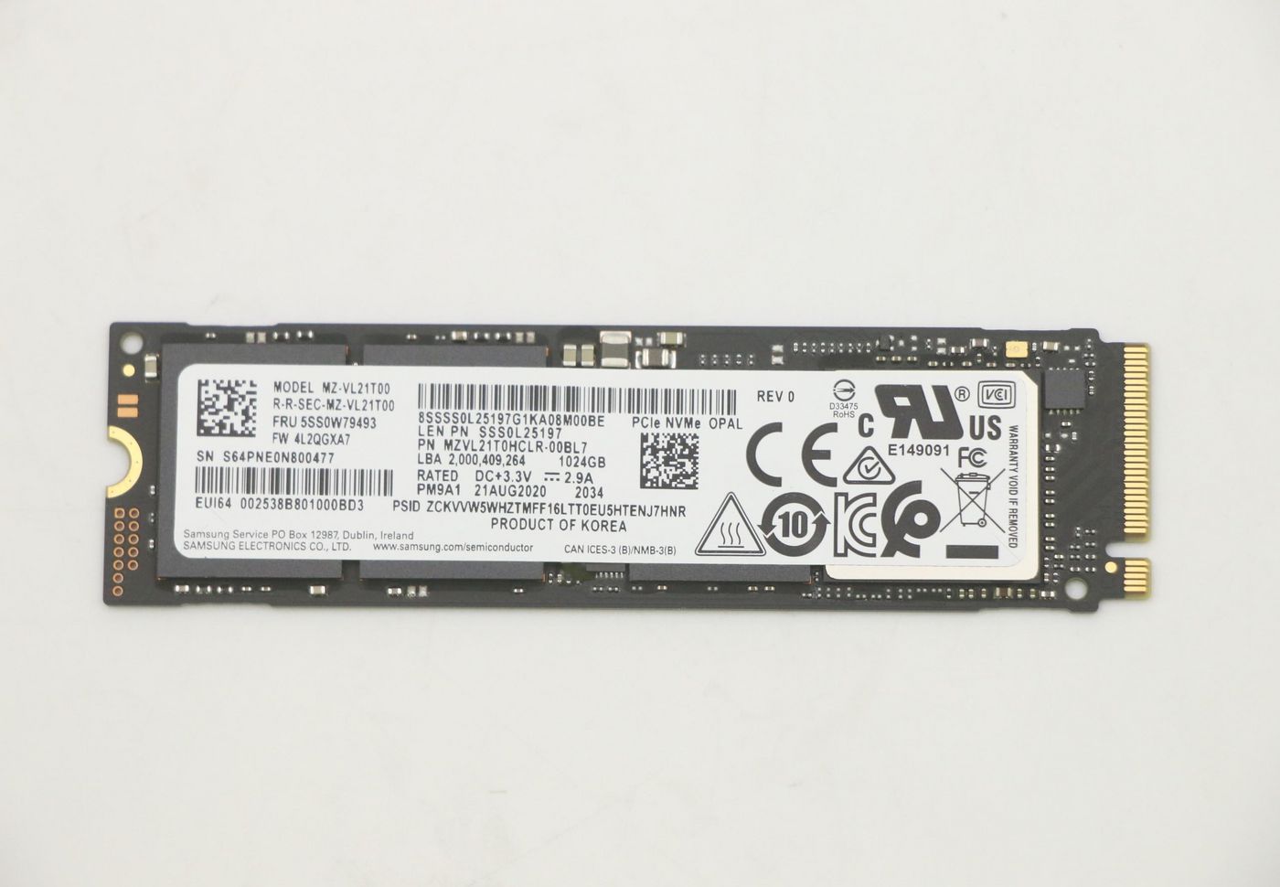 Image of Lenovo SSD M.2 2280 PCIe NVMe 1TB OPAL 2.0 FRU SSD M.2 2280 -...