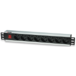 Intellinet 19" Rackmount 8-Way Power Strip - German Type, With On/Off Switch, No Surge Protection
