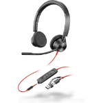 POLY Blackwire 3325 Stereo USB-C Headset + 3,5 mm plug + USB-C/A adapter