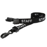 Digital ID 15mm Recycled Black Staff Lanyards with Plastic J Clip (Pack of 100)