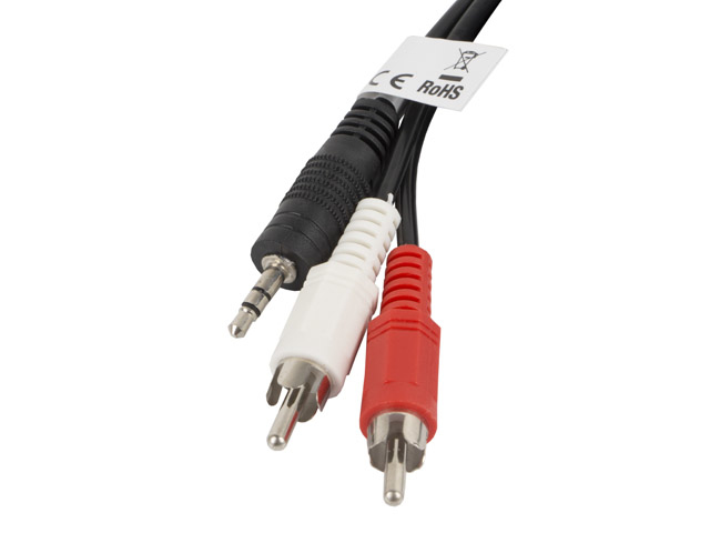 Lanberg CA-MJRC-10CC-0020-BK audio cable 2 m 3.5mm RCA Black, Red, White