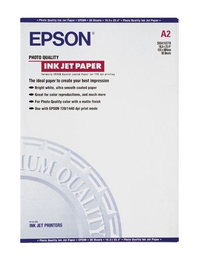 Epson Photo Quality Ink Jet Paper. DIN A2. 102g/m2. 30 Sheets