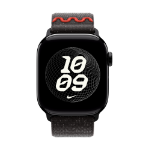 Apple Nike Sport Loop Band Zwart Nylon, Gerecycled polyester, Spandex