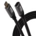 Maplin USB-C Male to USB-C Female 100W Extension Braided Cable - Black - 3m