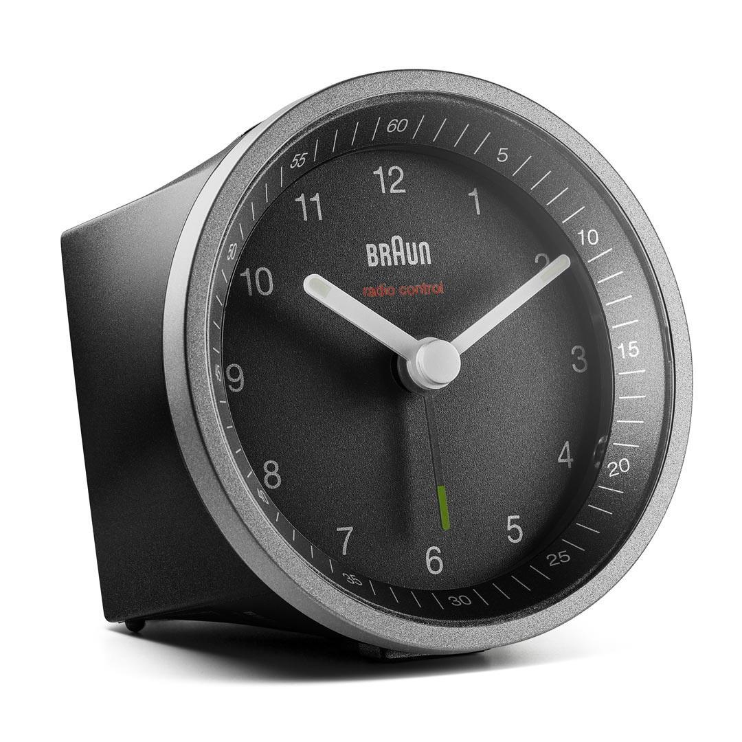 Image of Braun BC07SB-DCF - Quartz alarm clock - Round - Black - Silver -...