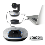 Logitech CC3000e webcam USB 2.0 Zwart, Zilver