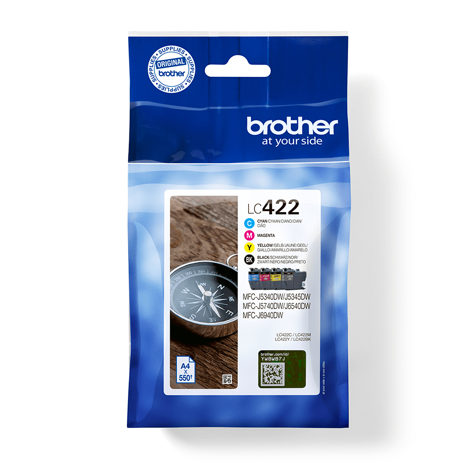 Image of Brother LC-422VAL Ink cartridge multi pack Bk,C,M,Y, 4x550 pages...