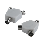 Cables Direct 9.5MM 1 MALE-2 FEMALE ADAPTOR WHITE Cable splitter