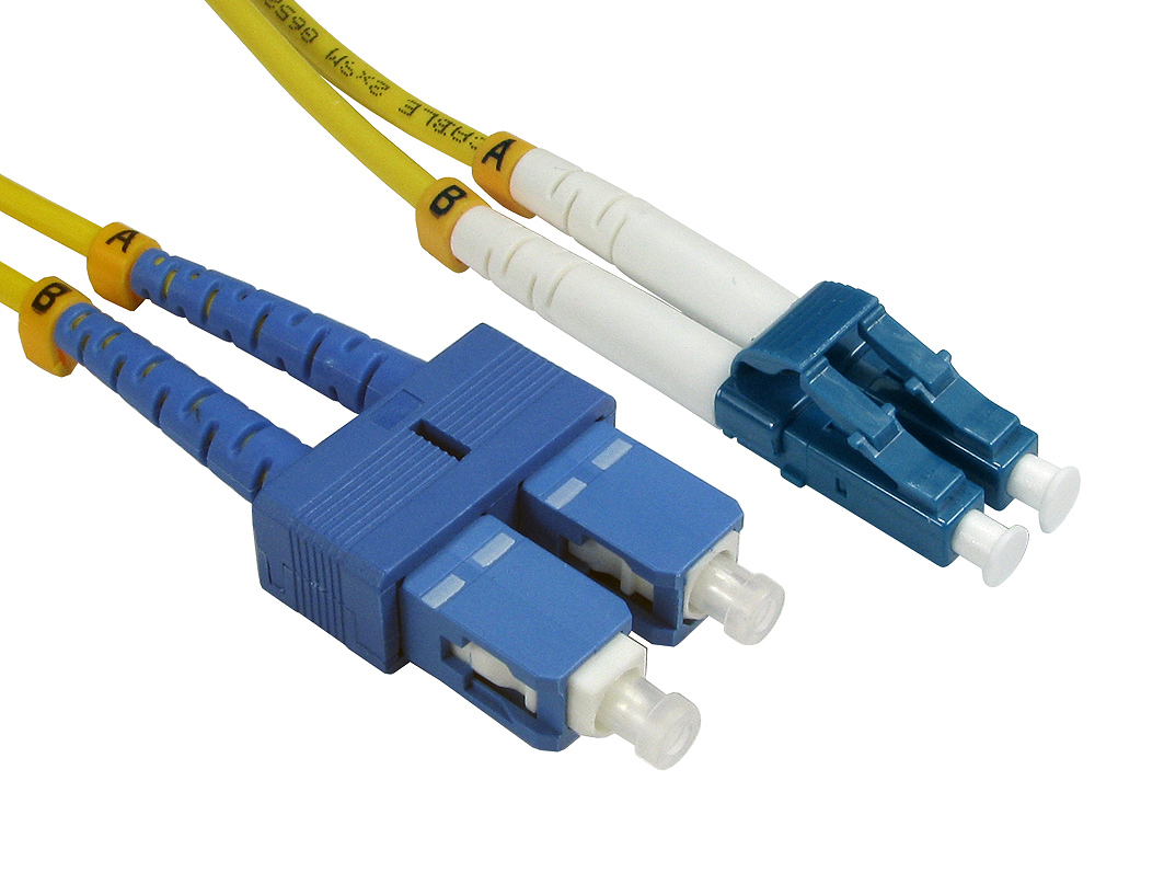 Cables Direct 1m OS2 Fibre Optic Cable LC - SC (Single Mode)