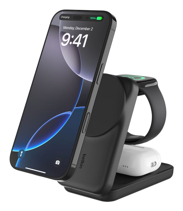 Belkin Qi2 Fitness tracker, Headphones, Smartphone, Smartwatch Black USB Wireless charging Fast charging Indoor