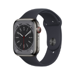 Apple Watch Series 8 OLED 45 mm Digital 396 x 484 pixels Touchscreen 4G Graphite Wi-Fi GPS (satellite)