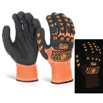 BEESWIFT Glovezilla Glow In The Dark Foam Nitrile Glove Orange M (Pair)